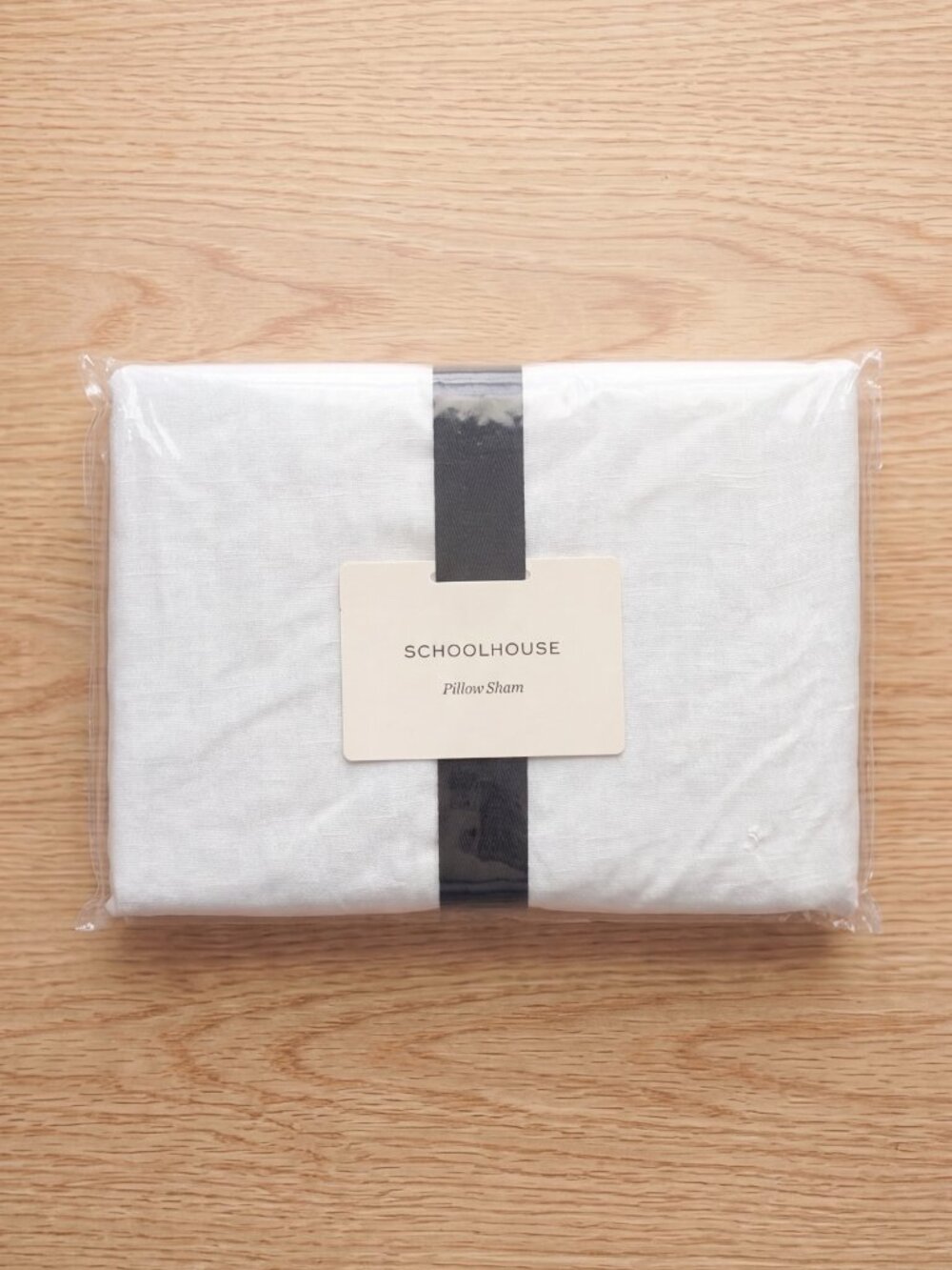 Schoolhouse White Linen Pillow Sham STANDARD - ONE Sham Only - NEW Sealed